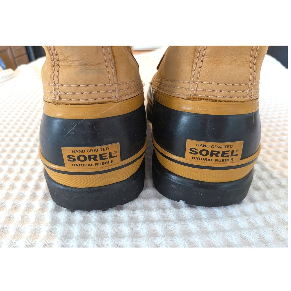 Sorel Caribou Snow Boots Womens 8 Waterproof Leather Shearling Lined Winter Buff - Picture 2 of 11